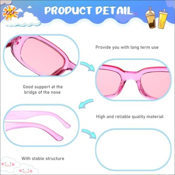 PC Material Sunglasses, UV Protected, Retro Y2K Style, 72 Pack main image 4